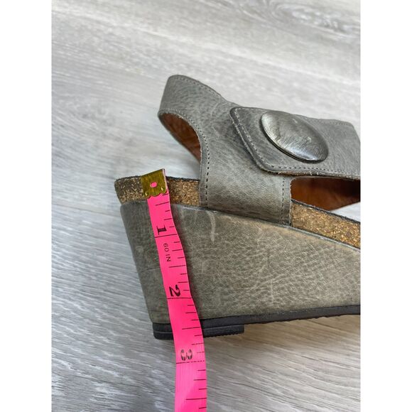 Taos Carousel 3 Women's Sandal Gray Leather Buckle Ankle Strap 8.5 Shoes - Picture 10 of 12